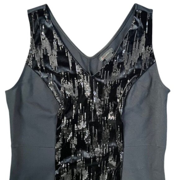 Lane Bryant Women's Black Sequin Front V Neck Sleeveless Sheath Dress Plus Sz 16 - Picture 4 of 10